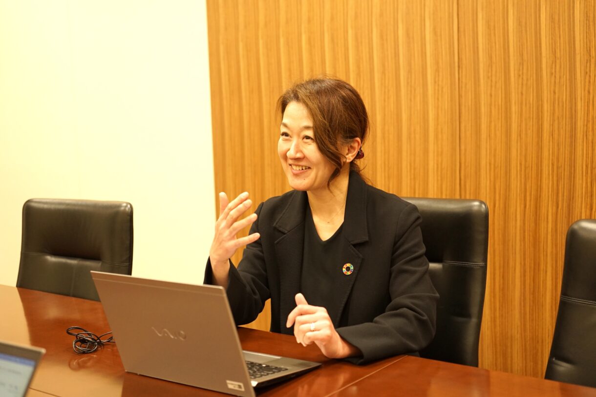循環経済の実現に貢献したいと語る加月さん