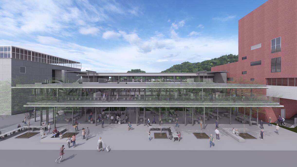 「情報学部棟（仮称）」正面